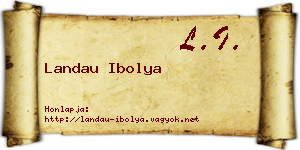 Landau Ibolya névjegykártya